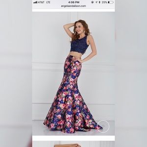 Beautiful two-piece Angela & Alison Floral Dress.